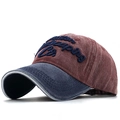 Berretto da baseball vintage in cotone bordeaux e blu navy con ricamo Boston classico - Regolabile / Borgogna