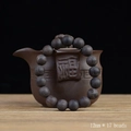 Deep ebony wood beads bracelet with 12mm round spheres and visible natural wood grain - 12mm x 17Pcs