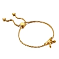 Elegantes goldenes Edelstahlarmband mit Buchstabe K und Herzanhängern, verstellbar - Buchstabe K (KB123978-KFC)