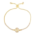 18K gold plated chain bracelet with Saint Mary medallion and sparkling zircons - Virgin Mary Medal