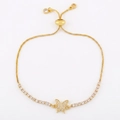 18K gold plated butterfly bracelet with zircon inlay and adjustable sliding buckle - Butterfly
