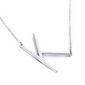 Collana in acciaio inossidabile lucido con un grande ciondolo a lettera K orizzontale - Stile Lettera K (KN25680-K)