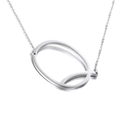 Moderne roestvrijstalen ketting met een mat zilverkleurige letter Q-hanger - Letter Q (KN25686-K)