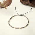 Handmade woven bracelet with MIYUKI seed beads and baroque freshwater pearls for women - Gray Style (BR0310)