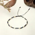 Handmade MIYUKI bead bracelet featuring natural freshwater pearls and golden accents - Iridescent Dark Style (BR0325)