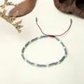 Handmade woven bead bracelet with freshwater pearls and dark cyan miyuki beads - Dark Cyan Style (BR0330)