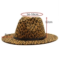 Classic leopard print wool fedora hat with black band, size 56-59cm head circumference - Dark Orange
