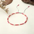 Handmade Miyuki bead bracelet with red beads and natural freshwater pearls - Vintage Red Style (BR0315)