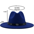 Cappello Fedora blu scuro a tesa piatta con ciondolo a scorpione e borchie argento - M(56-58cm) / Blu
