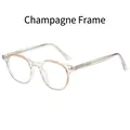 Retro-Rundbrille mit elegantem transparentem Champagner-Rahmen und Metallscharnieren - Champagner Rahmen