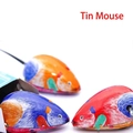 Classic retro wind-up tin mice toys set in red, blue and orange color variants - Tin Mouse