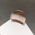 Eleganter goldener Haarclip in Halbmondform mit minimalistischer Streifentextur - 4# Gebürsteter Halbkreis