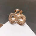 Elegant gold bow hair claw clip with crystal rhinestones for a minimalist hair style - 8# Bowknot