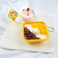 Cute PVC dessert keychain set featuring mango pudding, strawberry donut and sundae cup - Style 1 - Bead Chain