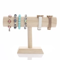 Solid wood T-bar jewelry stand for displaying bracelets, bangles and wristwatches - SM1906 T-Bar Bracelet Holder