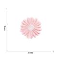 Detail shot of a 3cm pink daisy embroidery patch with dimensional measurement labels - 3cm / Pink