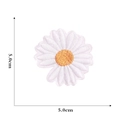 Detailed close-up of a 5.0cm white daisy embroidered patch with yellow center detail - 5cm / White
