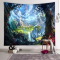 Arazzo bohémien con paesaggio fantastico e isole sospese per decorazioni da parete - GT104502 / 73X95CM (Tessuto spazzolato)
