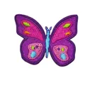Detailed butterfly embroidered patch in purple and pink, size 5.0cm x 4.0cm - Style 19