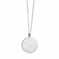 Collana d'argento con ciondolo a moneta rotonda inciso con pianeta e stelle - Argento