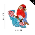Blue bird and red flowers embroidery patch for clothing DIY, size 6.8 CM x 6.8 CM - Style O-Red Breasted Blue Wing Bird
