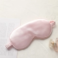 Pink silk sleeping eye mask with elastic headband for light blocking and comfort - Pink No.23