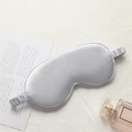 Silver grey faux silk sleep mask with elastic strap and smooth pearl luster finish - Silver