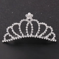 Elegant silver crown hair comb with sparkling rhinestones for wedding and parties - F022 Hair Comb