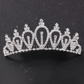 Sparkling silver tiara hair comb with clear rhinestones for girls wedding hairstyles - F025 Hair Comb