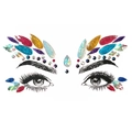 Colorful acrylic face jewels set with teardrop and round rhinestones for festival makeup - BL95/Multi-color Faceted Gloss Style