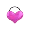 Élastique à cheveux en forme de cœur rose scintillant avec bande noire pour filles - Cœur Brillant Rose (5)