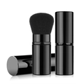 Tragbarer schwarzer Teleskop-Make-up-Pinsel für Puder und Rouge mit Schutzkappe - Large Black Bristles / Schwarz