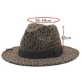 Specifiche dettagliate delle dimensioni per il cappello fedora leopardato a tesa larga - Verde Militare
