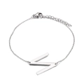 Elegante zilveren roestvrijstalen armband met een grote alfabet Z letter hanger - Letter N Stijl (KB116124-K)