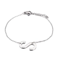 Zilveren roestvrijstalen armband met een gepolijste hanger in de vorm van de letter S - Letter S Stijl (KB116111-K)