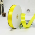Bright yellow 2.5cm satin polyester ribbon roll for gift wrapping and cake packaging - 91m / 15# Lemon Yellow