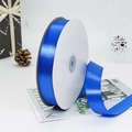 Deep blue 2.5cm polyester satin ribbon on white spool for elegant gift packaging - 91m / 40# Royal Blue