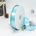 Light blue satin ribbon roll for gift wrapping on elegant white marble background - 91m / 11# Sky Blue