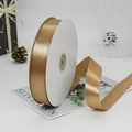 Champagne gold polyester satin ribbon roll for gift box packaging and floral decor - 91m / 67# Light Champagne