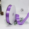 Roll of 2.5cm glossy purple polyester satin ribbon for elegant gift and cake packaging - 91m / 69# Purple