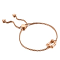 Bracelet alphabet en or rose avec boucle en bambou et pendentif coeur, chaîne ajustable - Style Lettre D (KB123945-KFC)