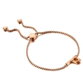 Bracelet ajustable en or rose avec un pendentif texturé en forme de lettre P majuscule - Style Lettre P (KB123957-KFC)