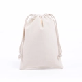 Plain beige cotton canvas drawstring bag with natural texture for eco packaging - Poly-Cotton