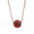 Collier avec pendentif boule de cristal rouge étincelant fini or rose - Or rose Rouge