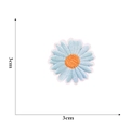 Light blue daisy flower embroidered patch with 3cm size measurement on white background - 3cm / Blue