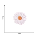 Detailed view of 3cm white daisy embroidery patch with size measurements on white background - 3cm / White