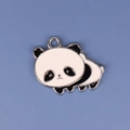 Cute panda alloy pendant charm with black and white enamel finish for DIY jewelry making - Panda 1