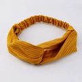 Bandeau torsadé jaune gingembre en tricot côtelé avec bande élastique - Jaune Vif
