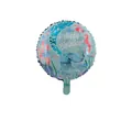 Blue 45cm ocean themed round birthday balloon featuring mermaid tail and castle print - Mermaid Tail Round Balloon