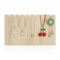 Solid wood jewelry display stand with notches for hanging necklaces in natural wood grain - Solid Wood L-Shape Necklace Board